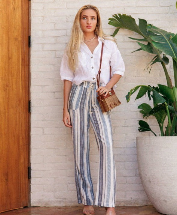 Sand Stripe Linen Pants