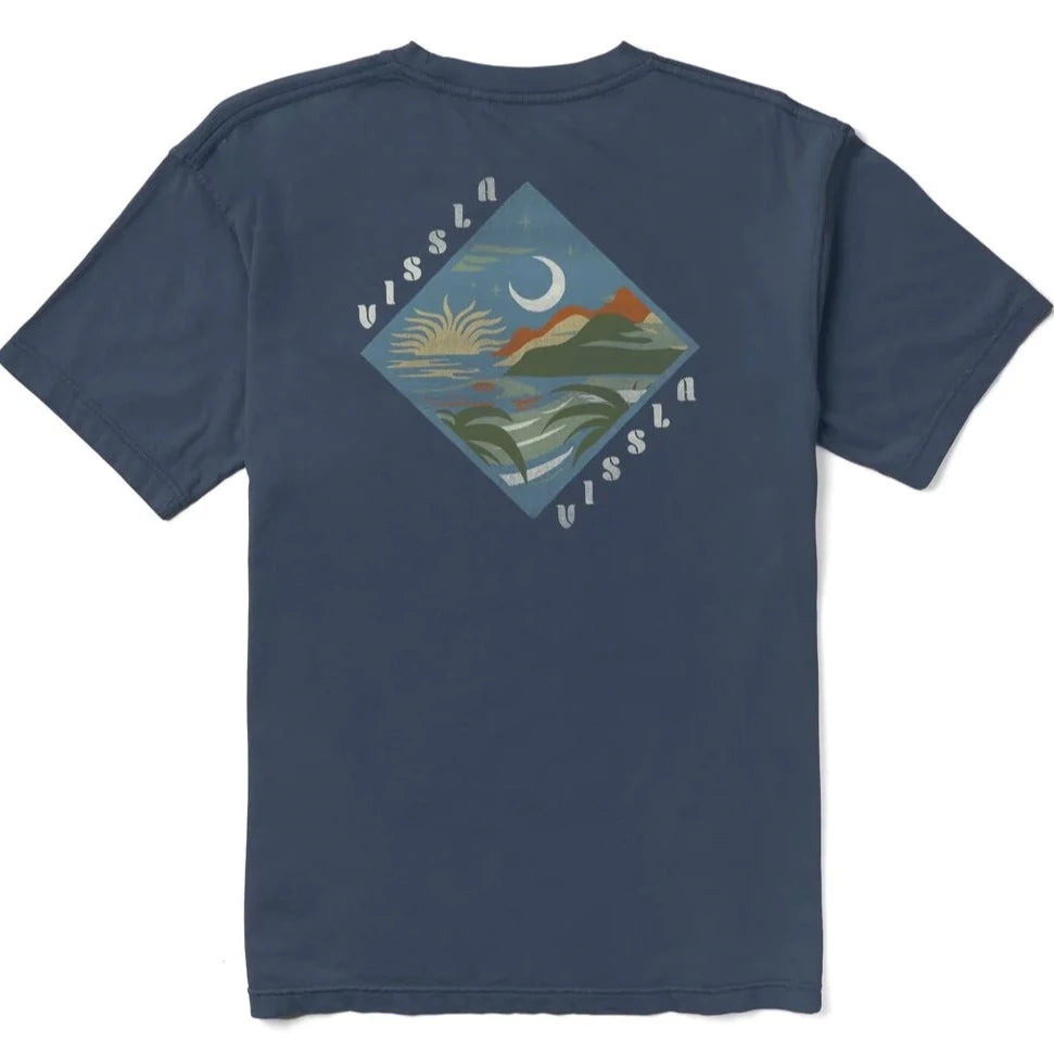 Vissla Seascape SS Organic Tee - Dark Denim – SURF WORLD SURF SHOP