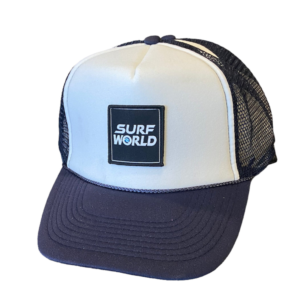 Surf World Foam Front Trucker Hat - White Navy – SURF WORLD SURF SHOP
