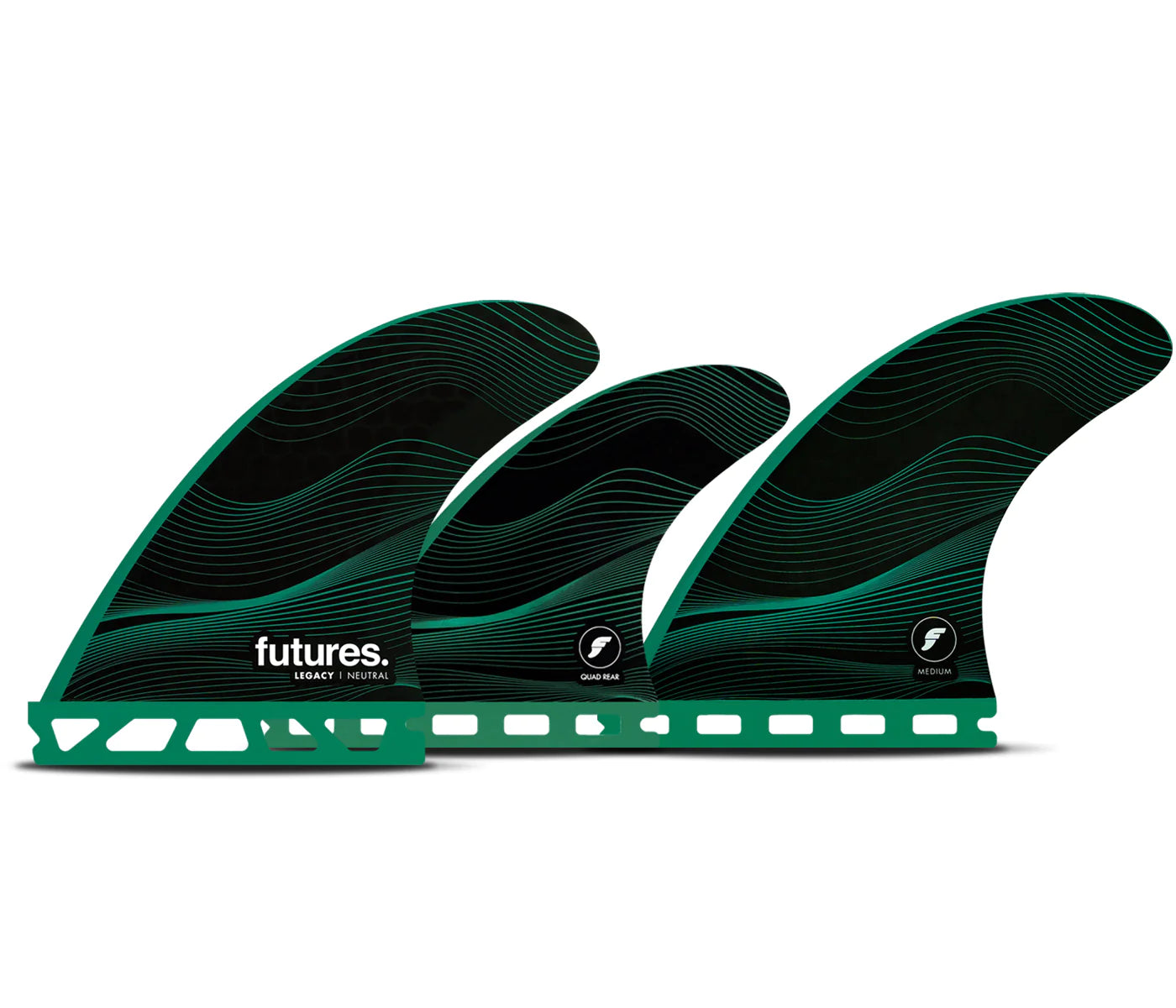Futures Fins F6 Legacy Series Large Green 5 Fin