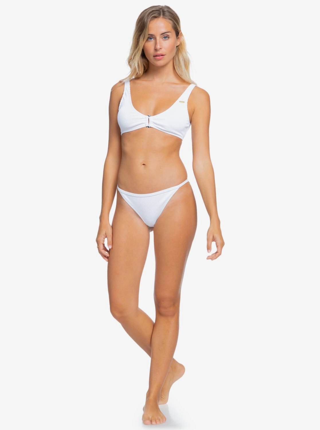 Roxy Junior's Urban Waves Moderate Bikini Swimsuit Bottom (White, M) 
