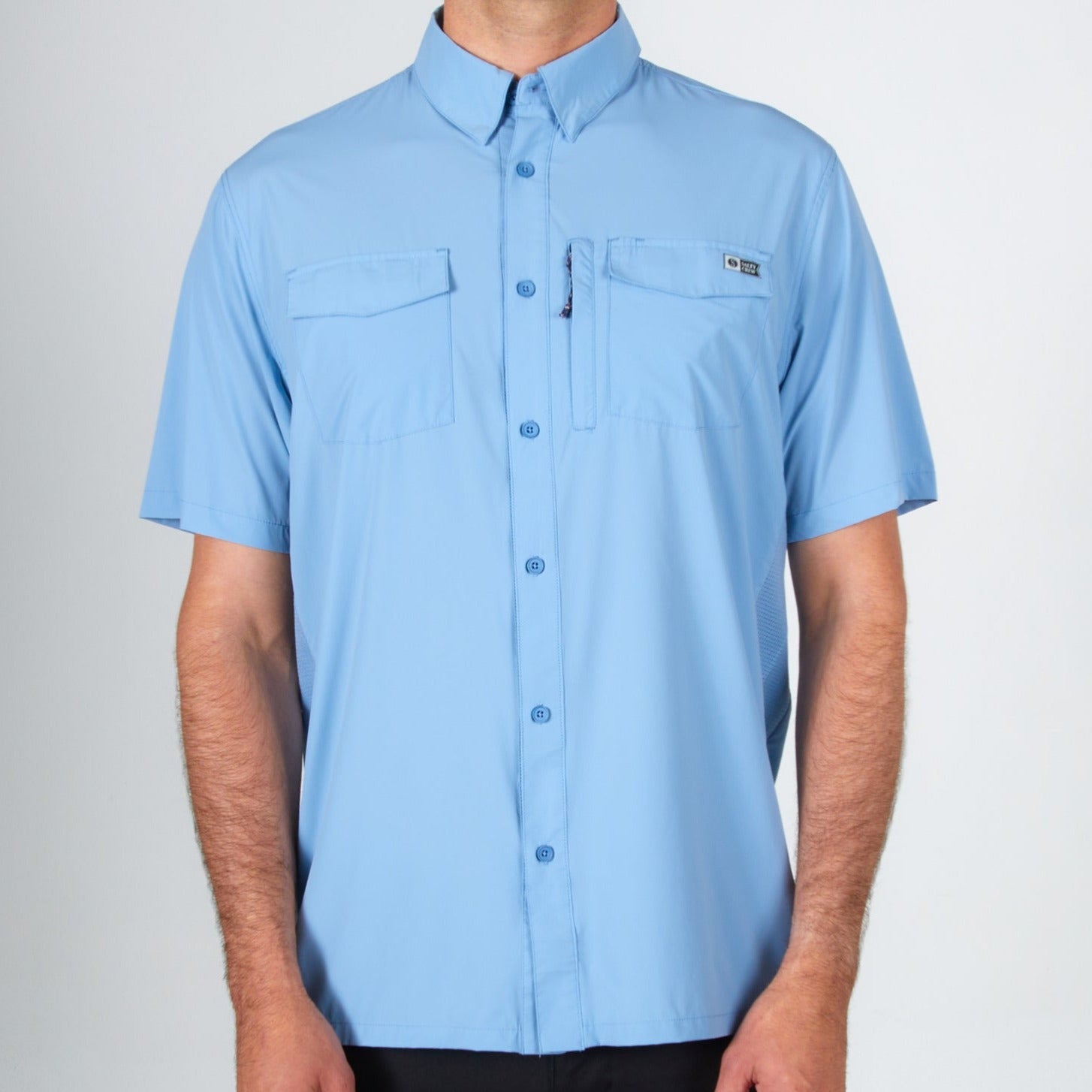 Salty Crew Charter SS Tech Woven UPF 40+ - Marine Blue Mens Woven