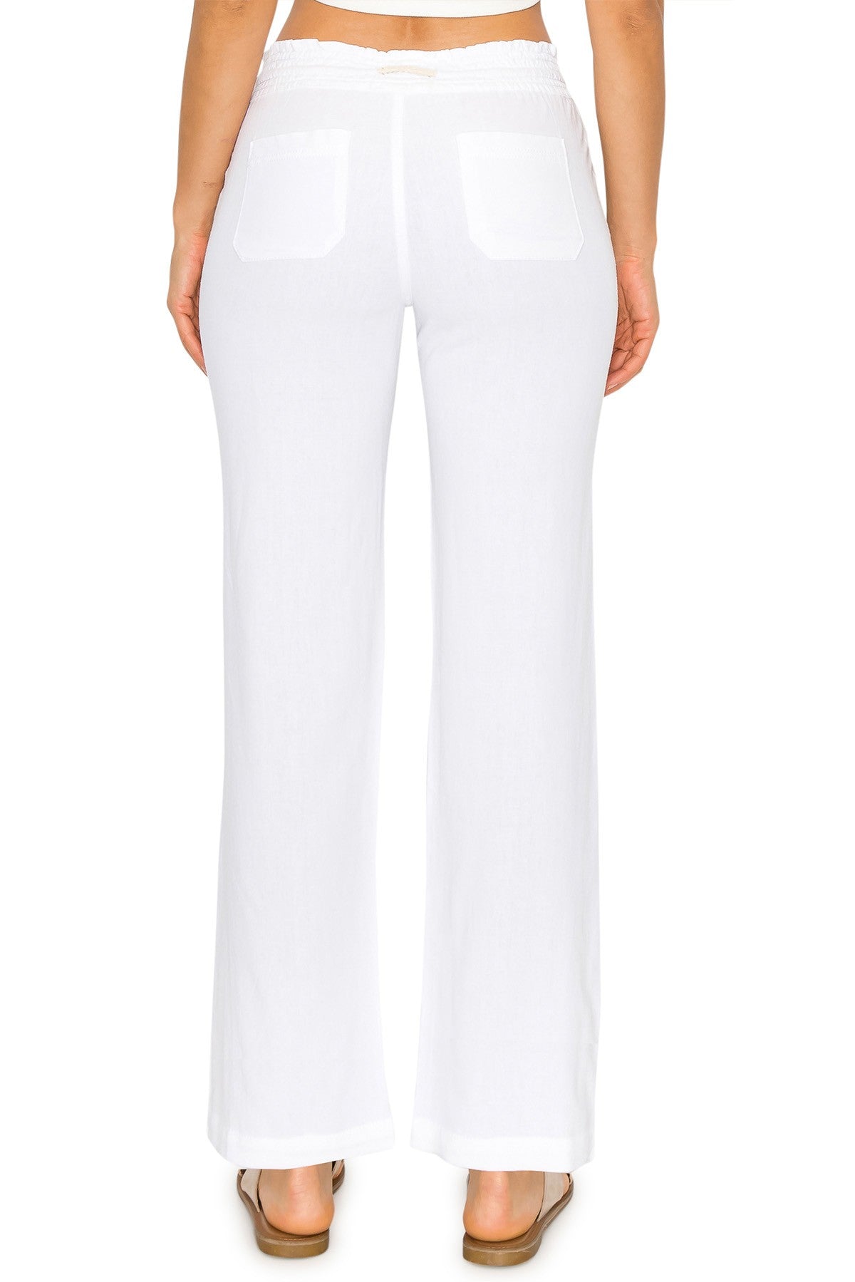 Cali Linen Beach Pants - White womens pants