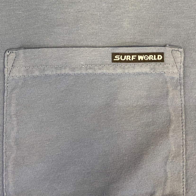 Surf World Pocket Label Tee Shirt - Saltwater - Cypress - Grey Mens T Shirt