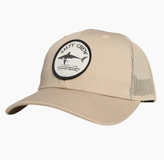 Salty Crew Bruce "The Shark" Trucker Hat - Khaki Mens Hat