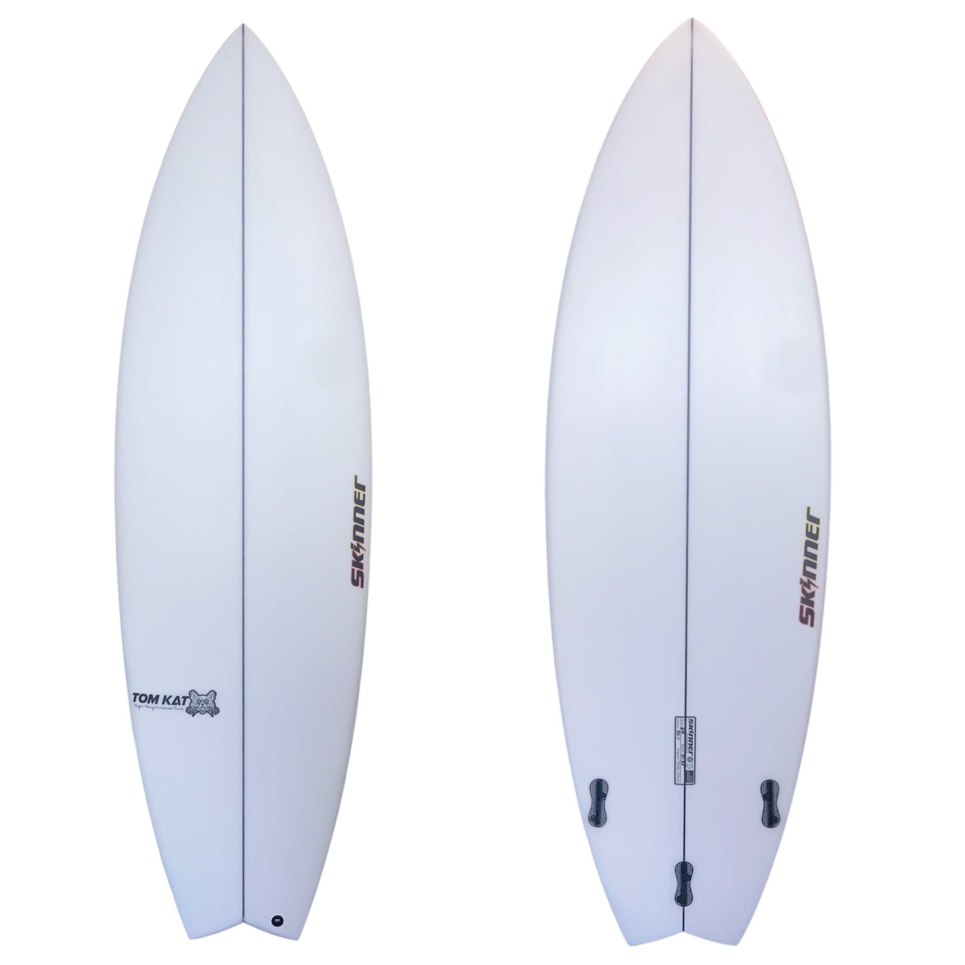 Skinner Surfboards Tom Kat Fish 6'0" x 21.25 x 36.1L Epoxy 3 FCS Boxes Surfboard