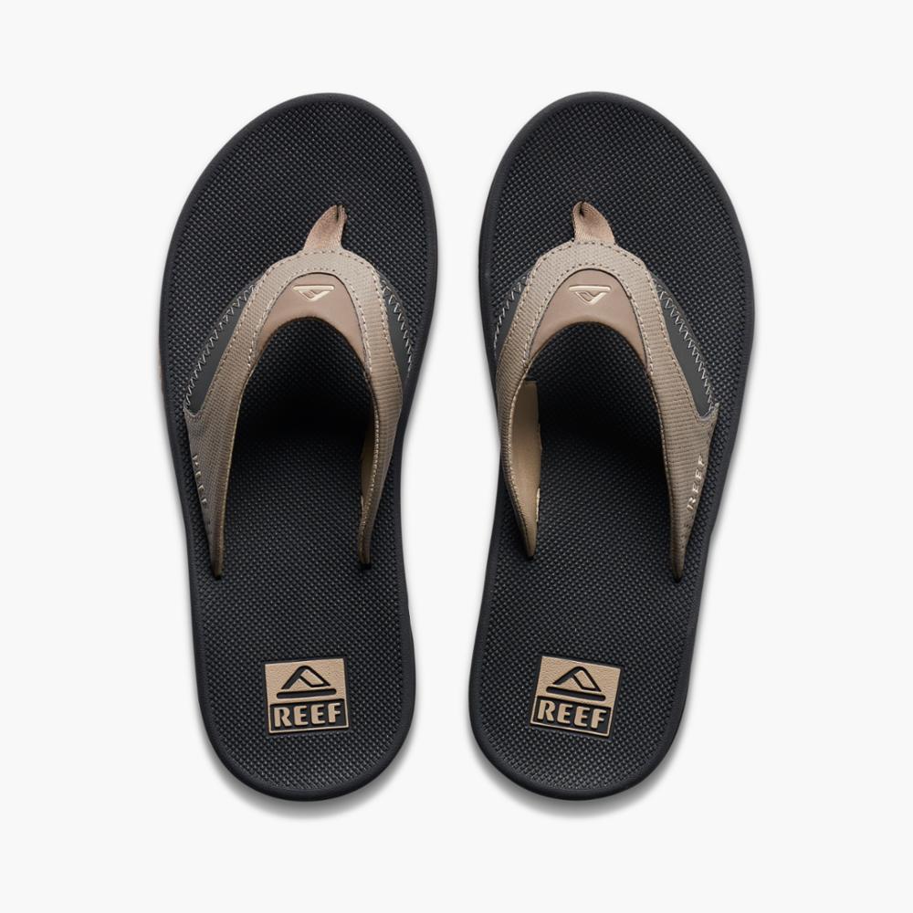 Reef Fanning Sandals bottle opener - Fossil Raven Mens Footwear