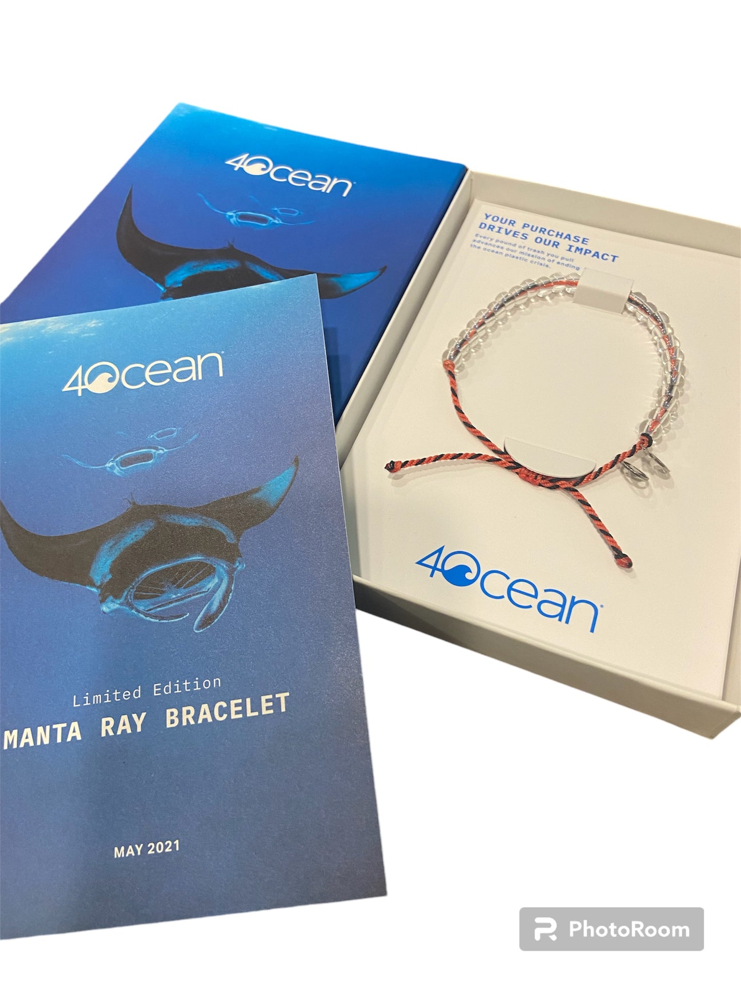 4Ocean Limited Box Set Manta Ray Beaded Bracelet - Black Orange Jewelry