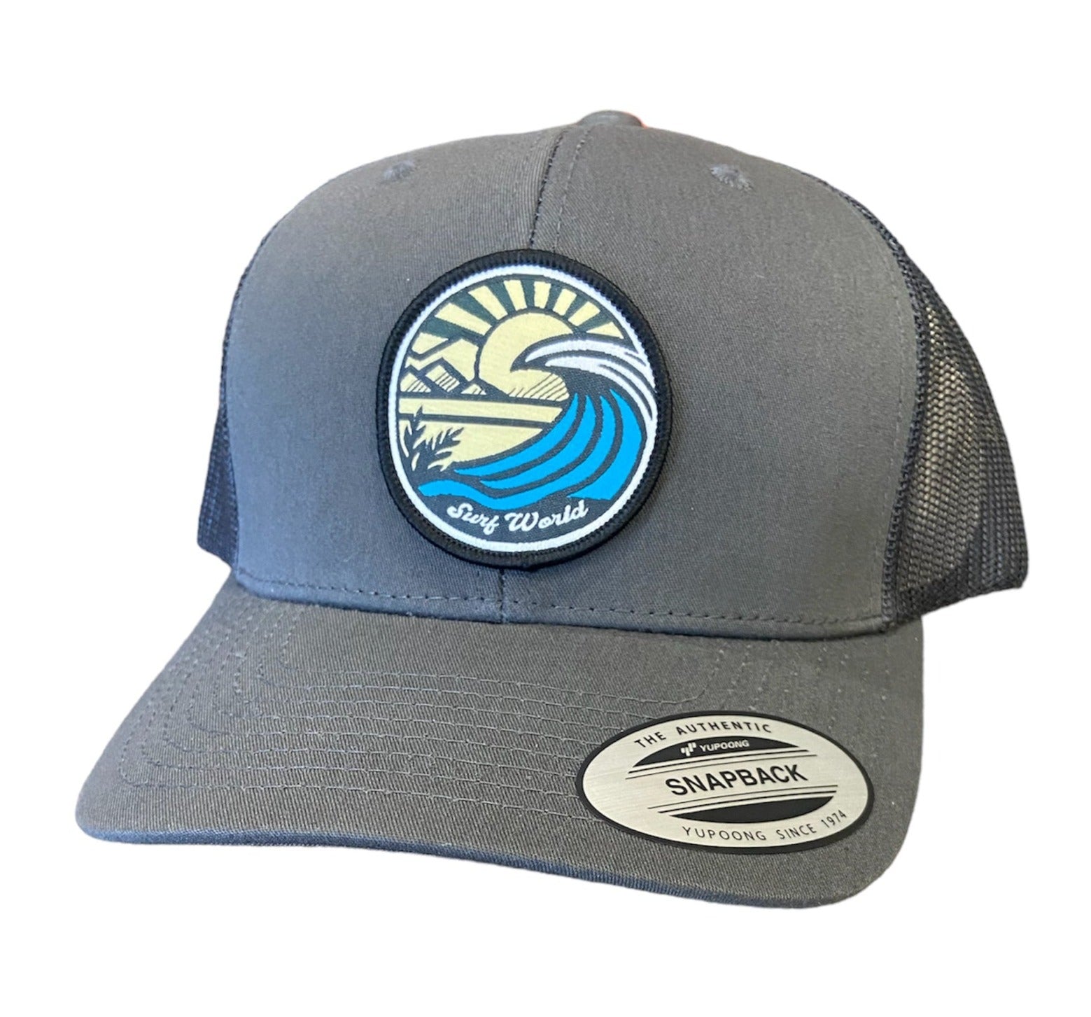 Surf World Sunny Waves Snapback Hat Mens Hat Grey Trucker