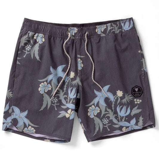 Vissla Eco-lastic 16.5" Hibiscus Haze BoardShorts- Graphite Mens Boardshorts