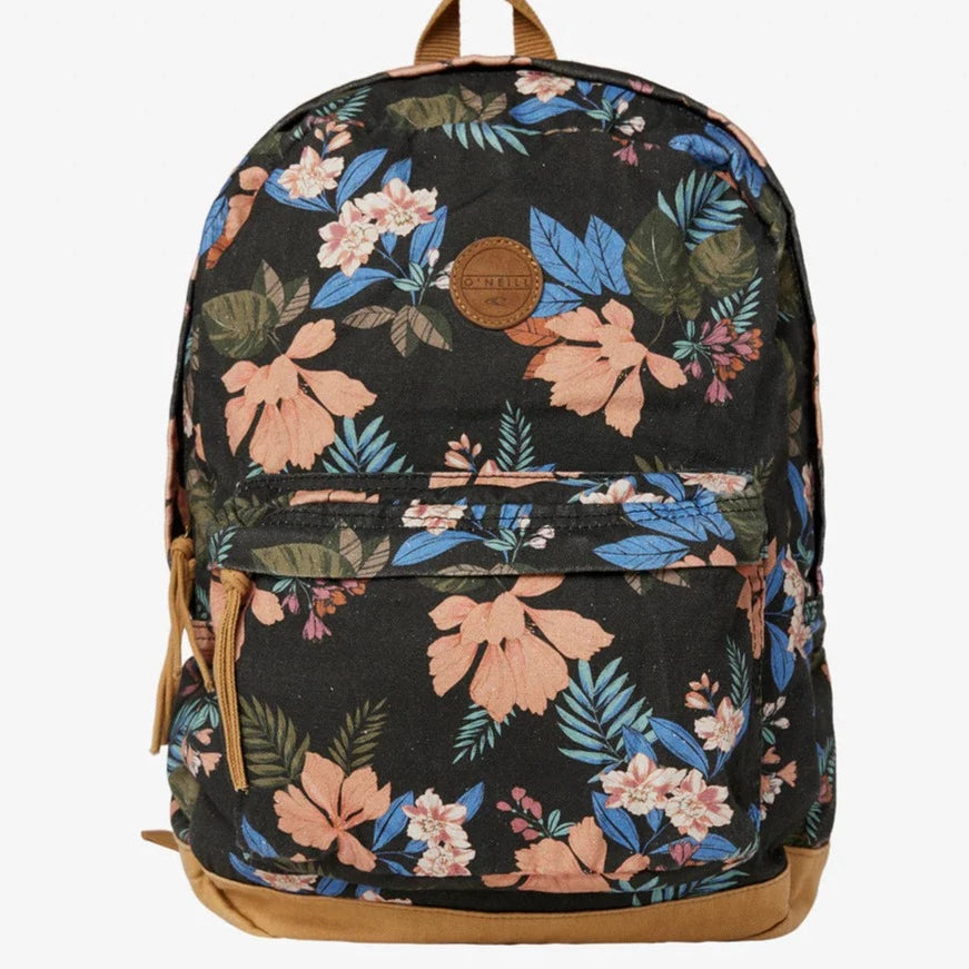 Oneill Shoreline Backpack Black Floral Vintage Blue