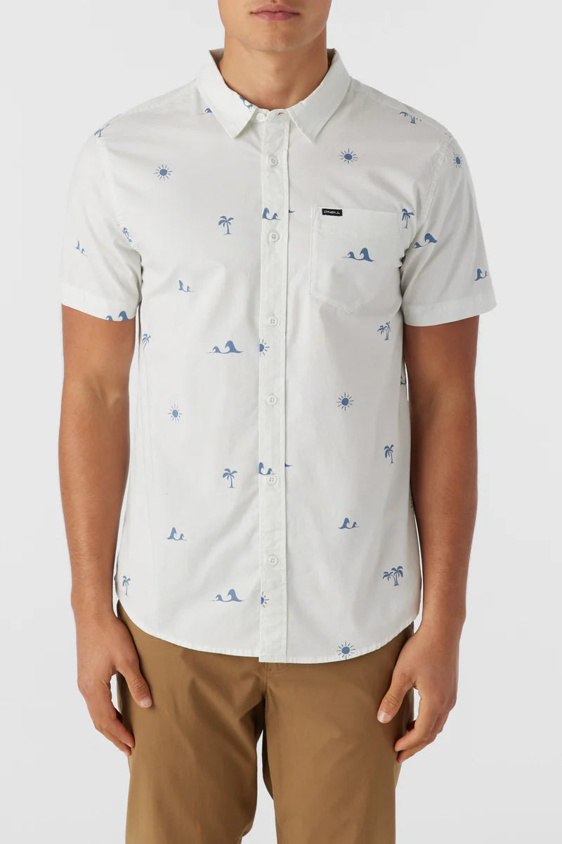 Oneill Quiver Stretch Button Down Shirt - White Natural Mens Shirt