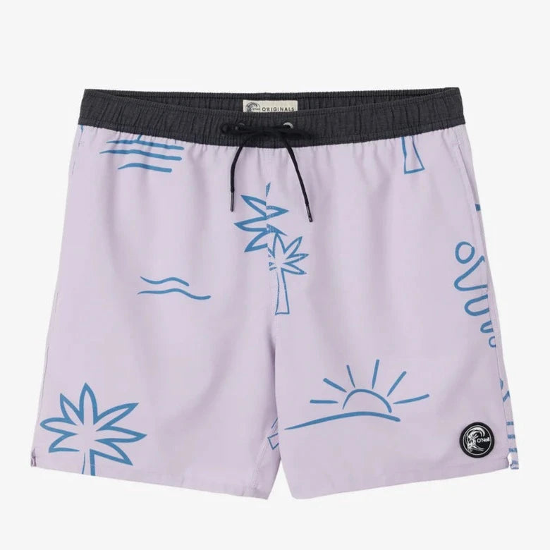 O'Neill OG Print Volley Shorts 16" - Purple Iris Mens Boardshorts