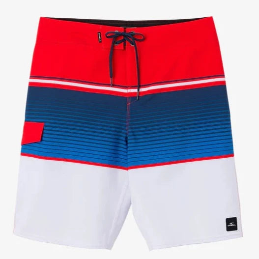 O'Neill Boys Lennox Stripe 18" Boardshorts - Red White Blue Boys Boardshorts