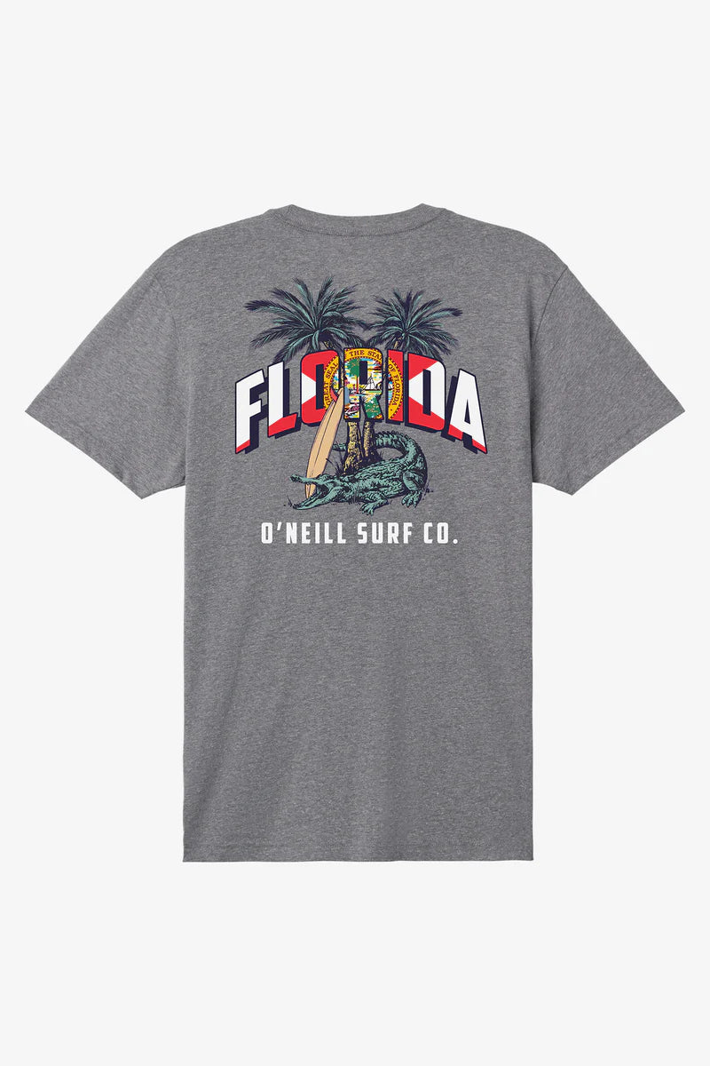 O'Neill Wrangle Florida Men's Tee - Heather Grey Mens T Shirt