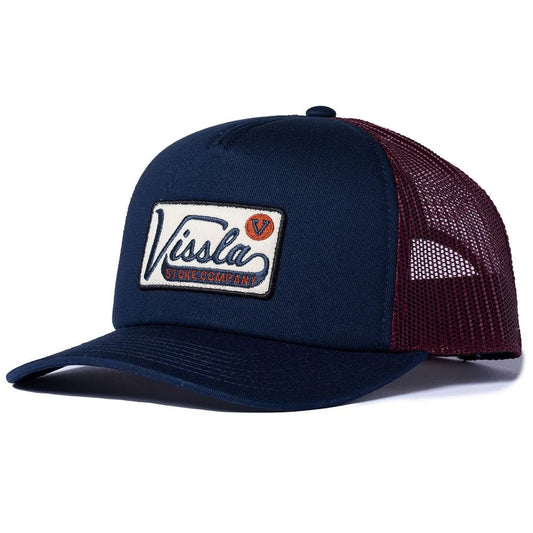 Vissla Garage Trucker Hat - Navy Maroon Mens Hat