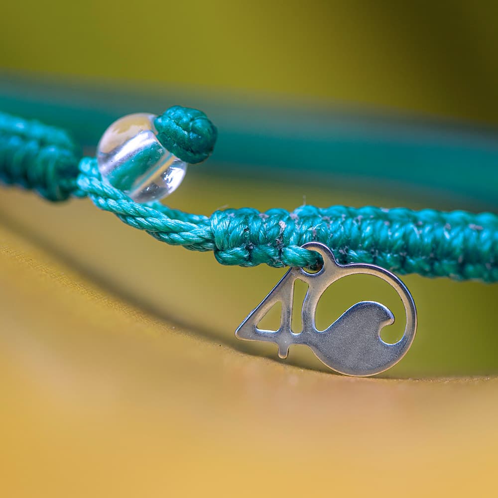 4Ocean braided bracelet White Sided Dolphin - Teal Jewelry