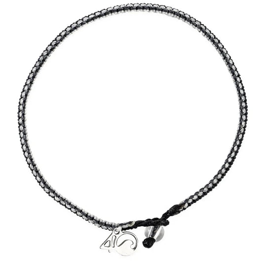 4Ocean braided bracelet Great White Shark - Black White Jewelry