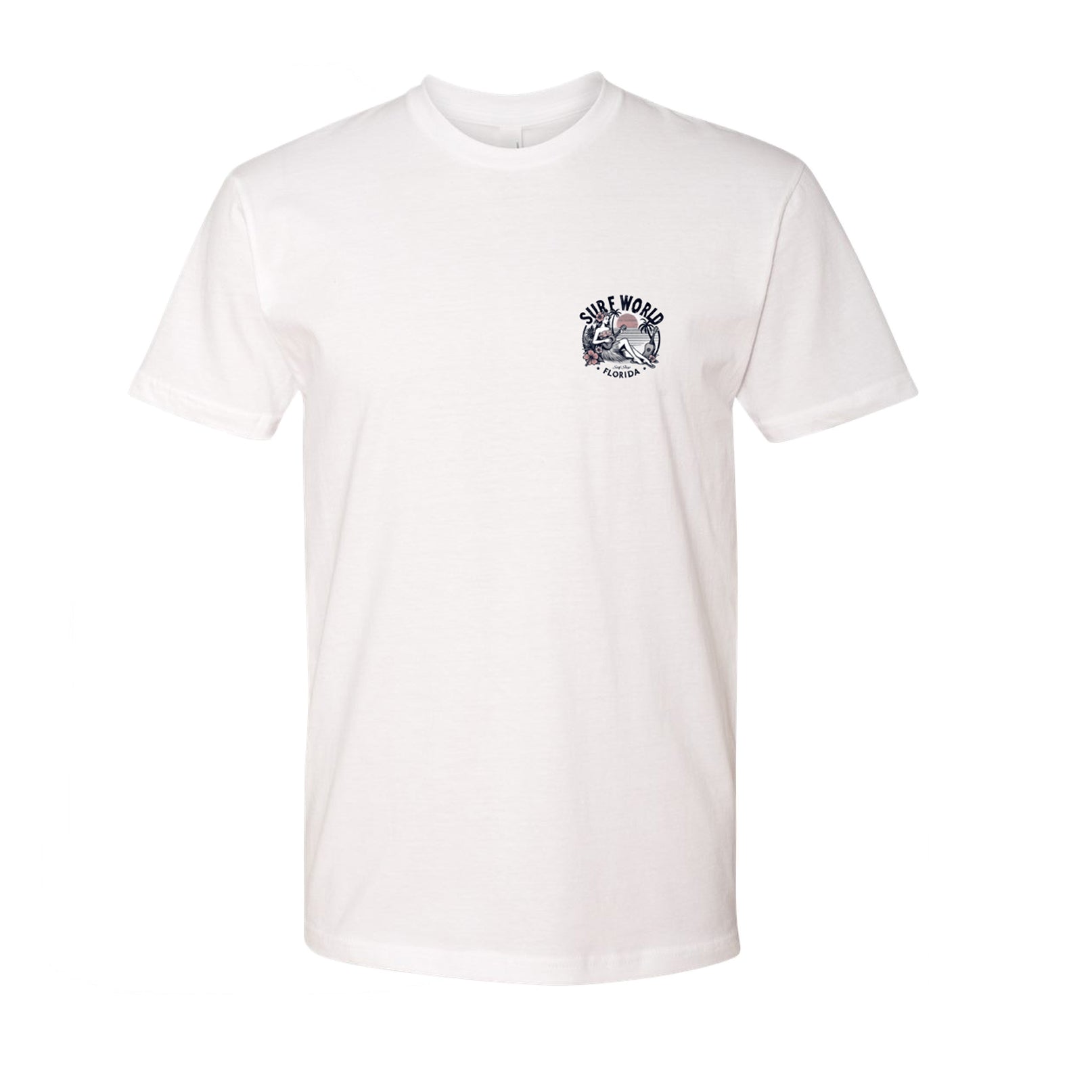 Surf World Leilani Palm Tee Shirt - White Mens T Shirt