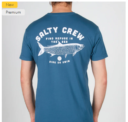 Salty Crew Tarpon Premium SS Tee - Deep Sea Blue Mens T Shirt