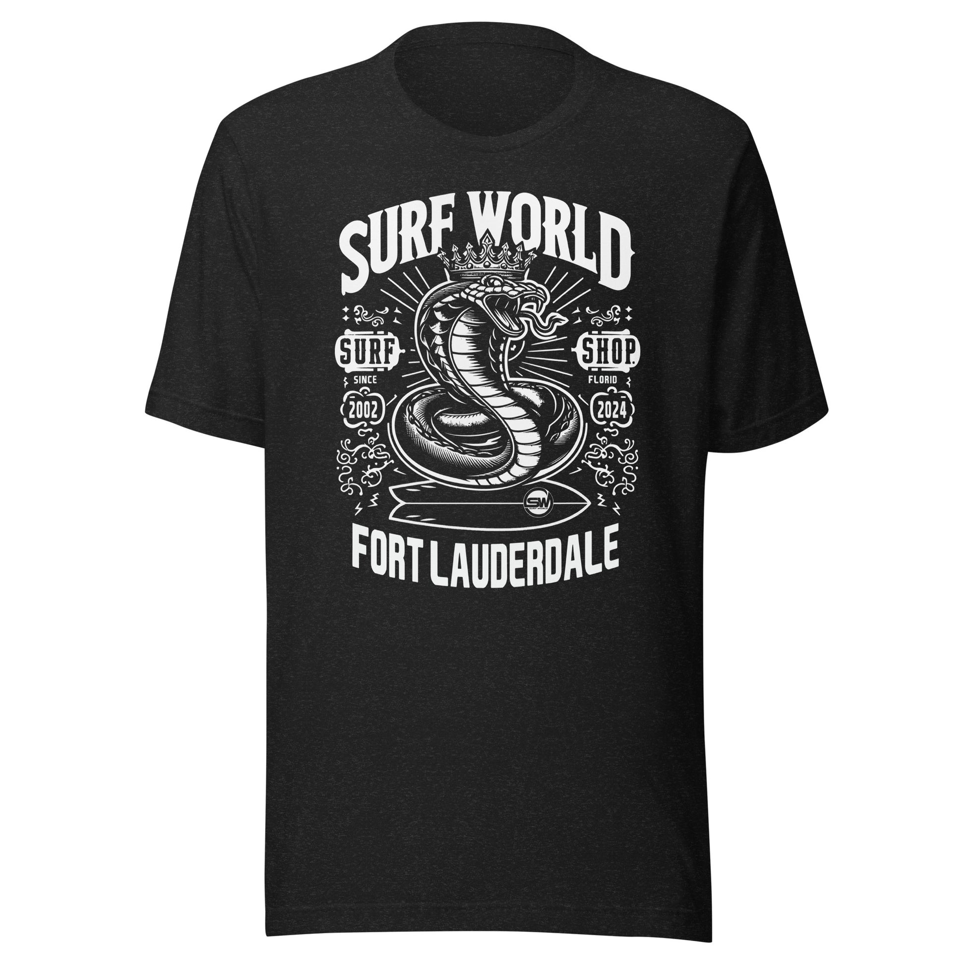 Surf World White Snake Cobra Men's Tee Shirt Mens T Shirt Black Heather