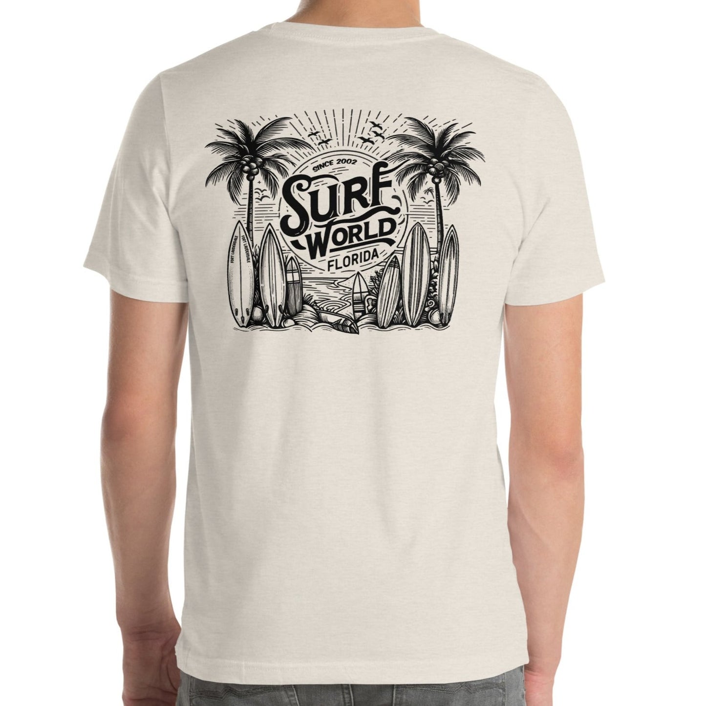 Surf World Sunny Rays Premium Tee Shirt Mens T Shirt Heather Dust