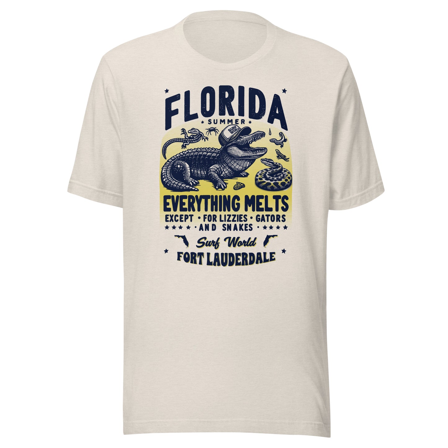 Surf World Summer Everything Melts Tee Mens T Shirt Heather Dust