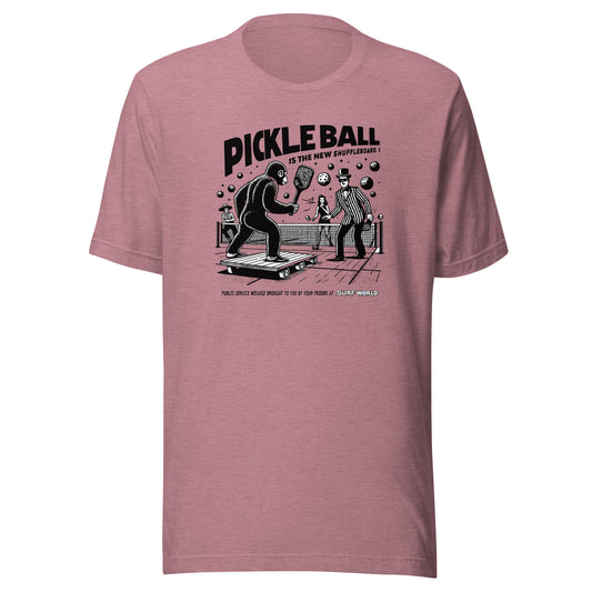 Pickleball is the new Shuffleboard Tee Shirt by Surf World Mens T Shirt Heather Orchid