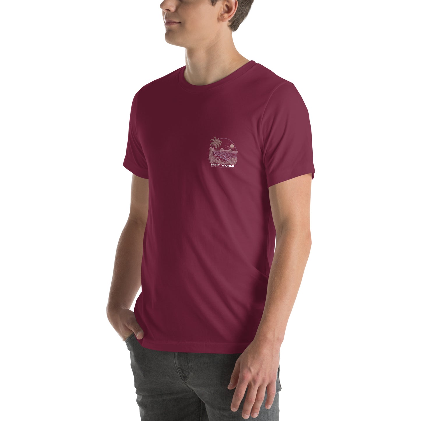 Surf World Pastel Palms Print Tee Shirt Mens T Shirt