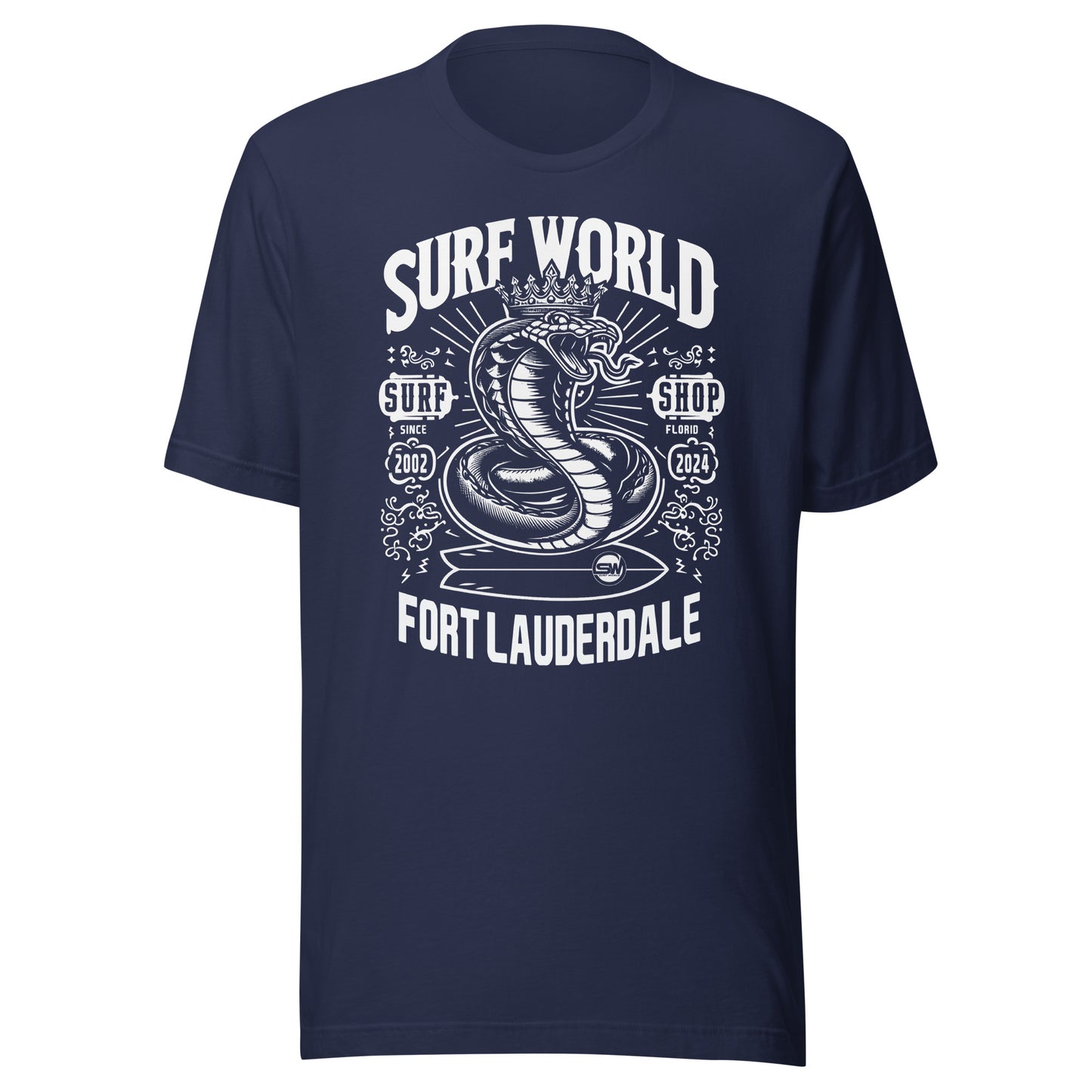 Surf World White Snake Cobra Men's Tee Shirt Mens T Shirt Navy