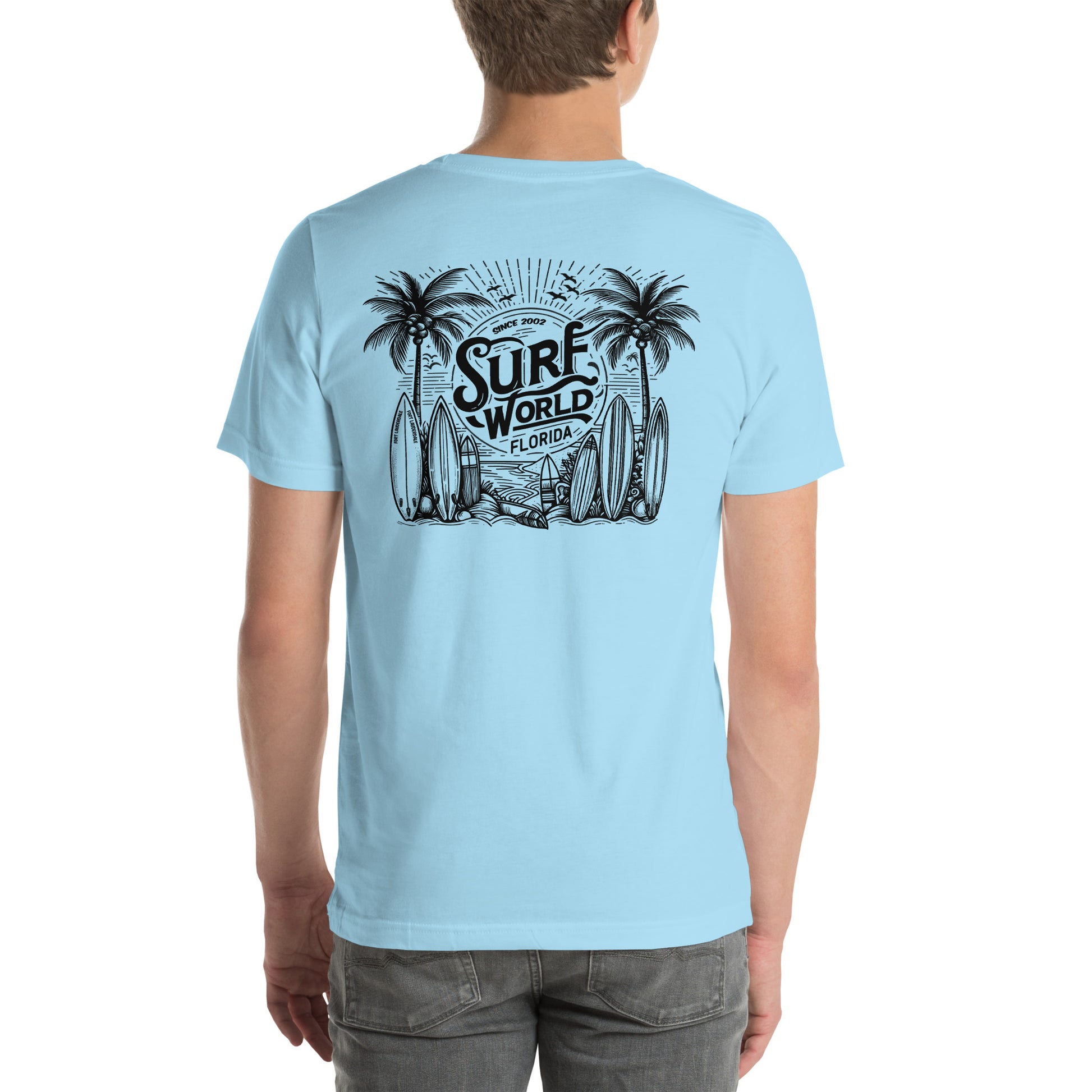 Surf World Sunny Rays Premium Tee Shirt Mens T Shirt Ocean Blue