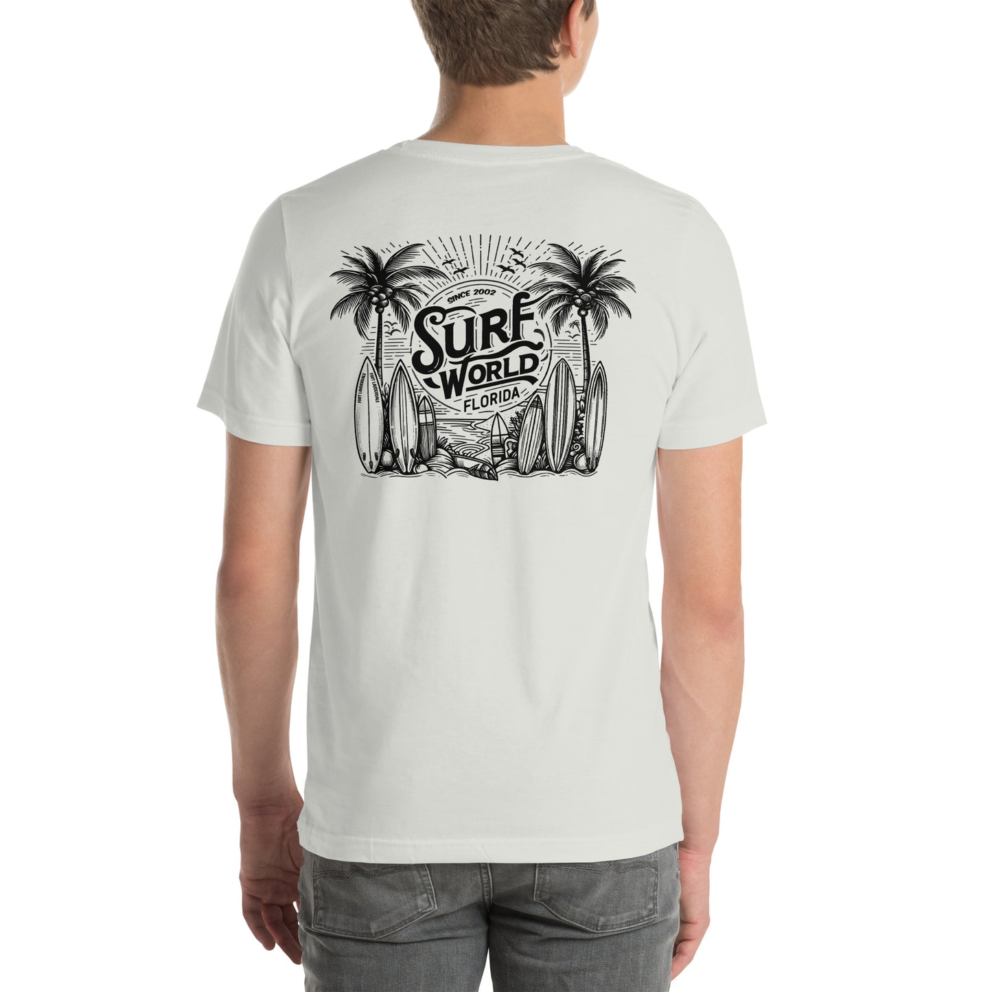 Surf World Sunny Rays Premium Tee Shirt Mens T Shirt Silver