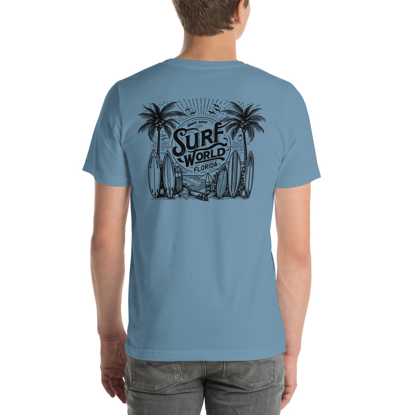 Surf World Sunny Rays Premium Tee Shirt Mens T Shirt Steel Blue