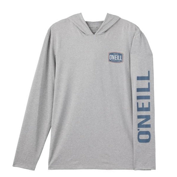 O'Neill Trvlr Snap UPF 50+ Men's Hooded Rashguard Tee - Heather Grey Rashguard Sun Protection