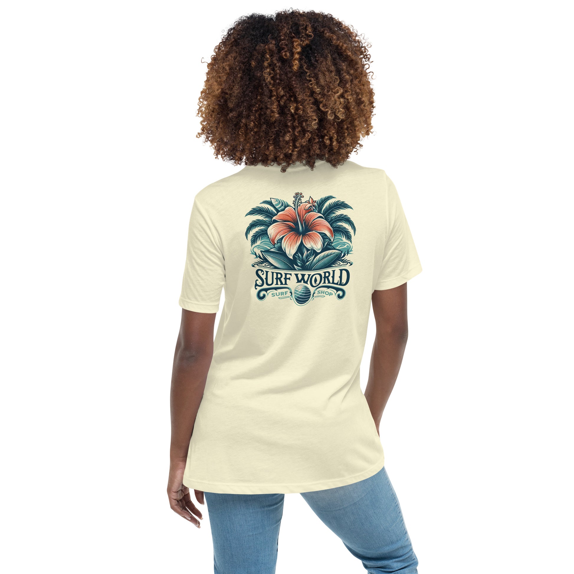 SURF WORLD HIBISCUS FLOWER Women's Relaxed T-Shirt Womens T Shirt Citron