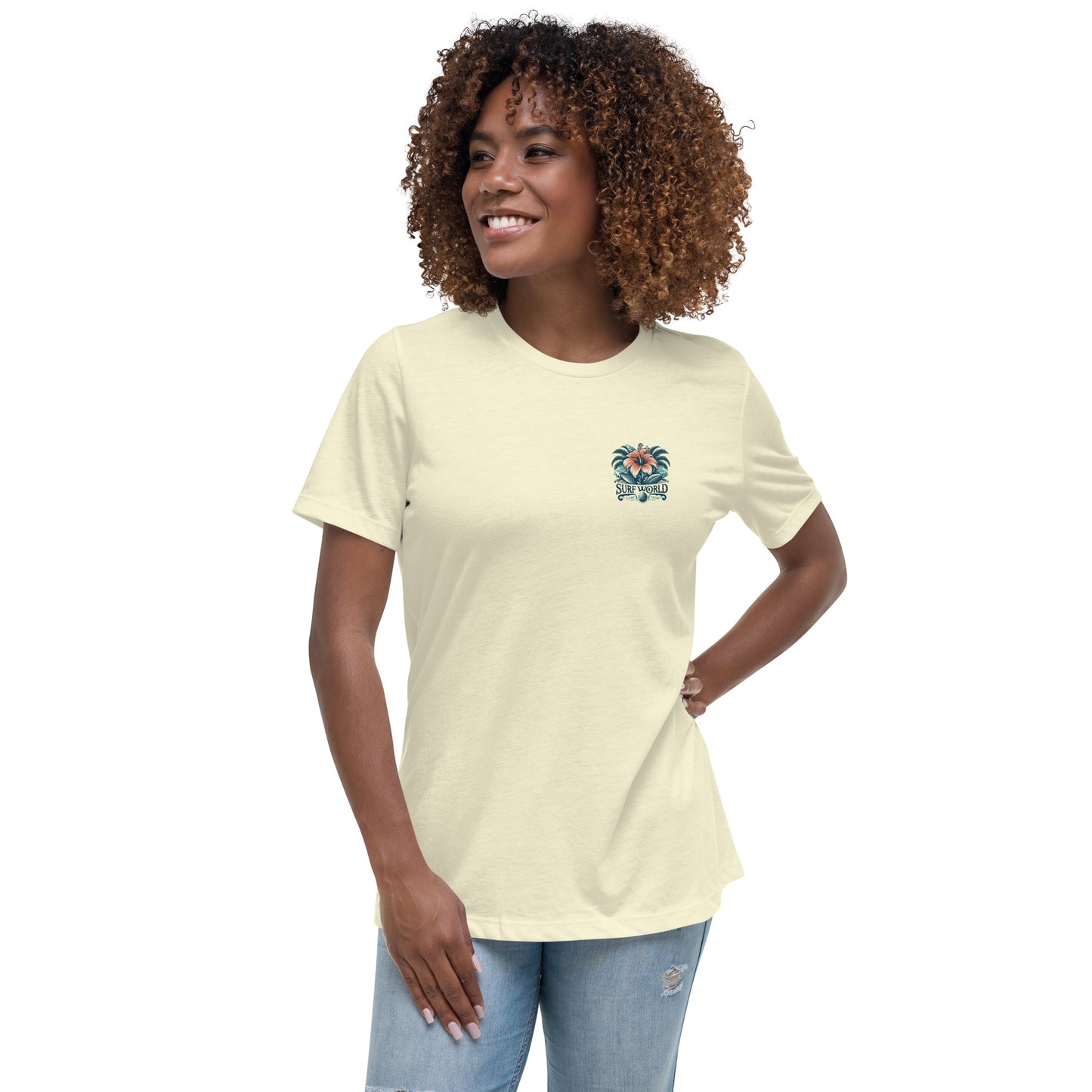 SURF WORLD HIBISCUS FLOWER Women's Relaxed T-Shirt Womens T Shirt