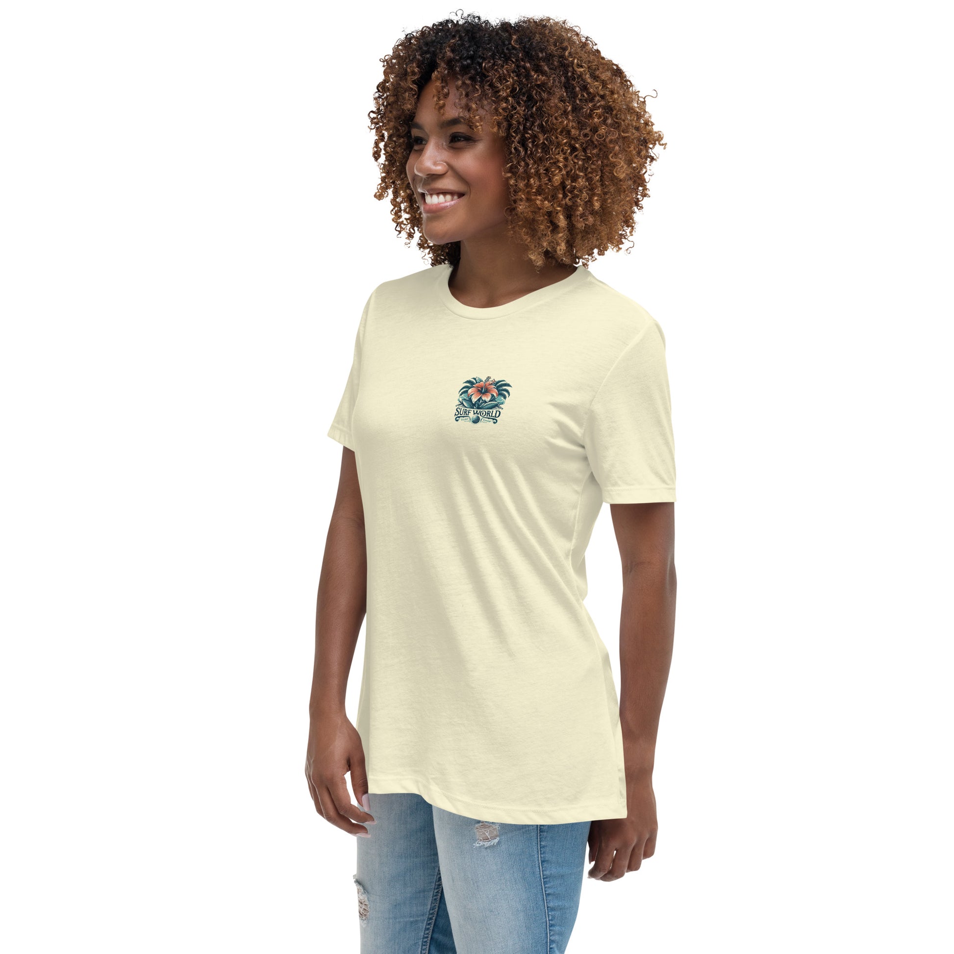 SURF WORLD HIBISCUS FLOWER Women's Relaxed T-Shirt Womens T Shirt