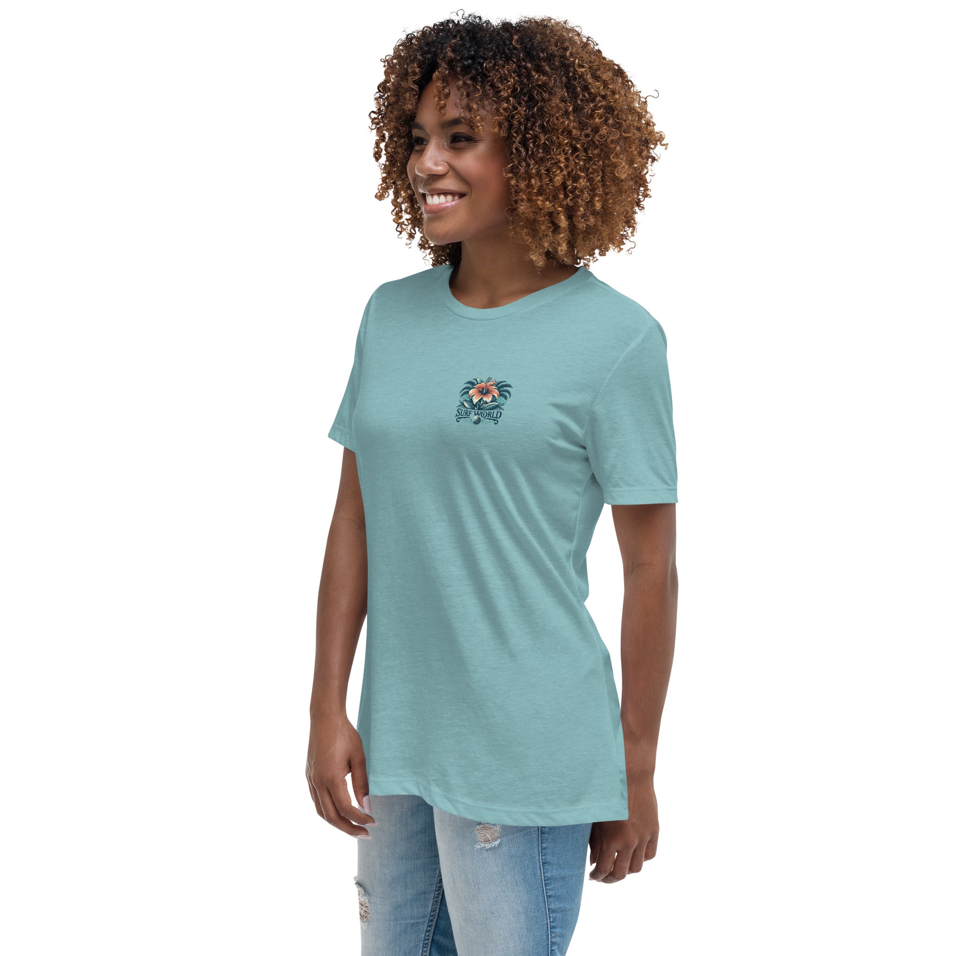 SURF WORLD HIBISCUS FLOWER Women's Relaxed T-Shirt Womens T Shirt