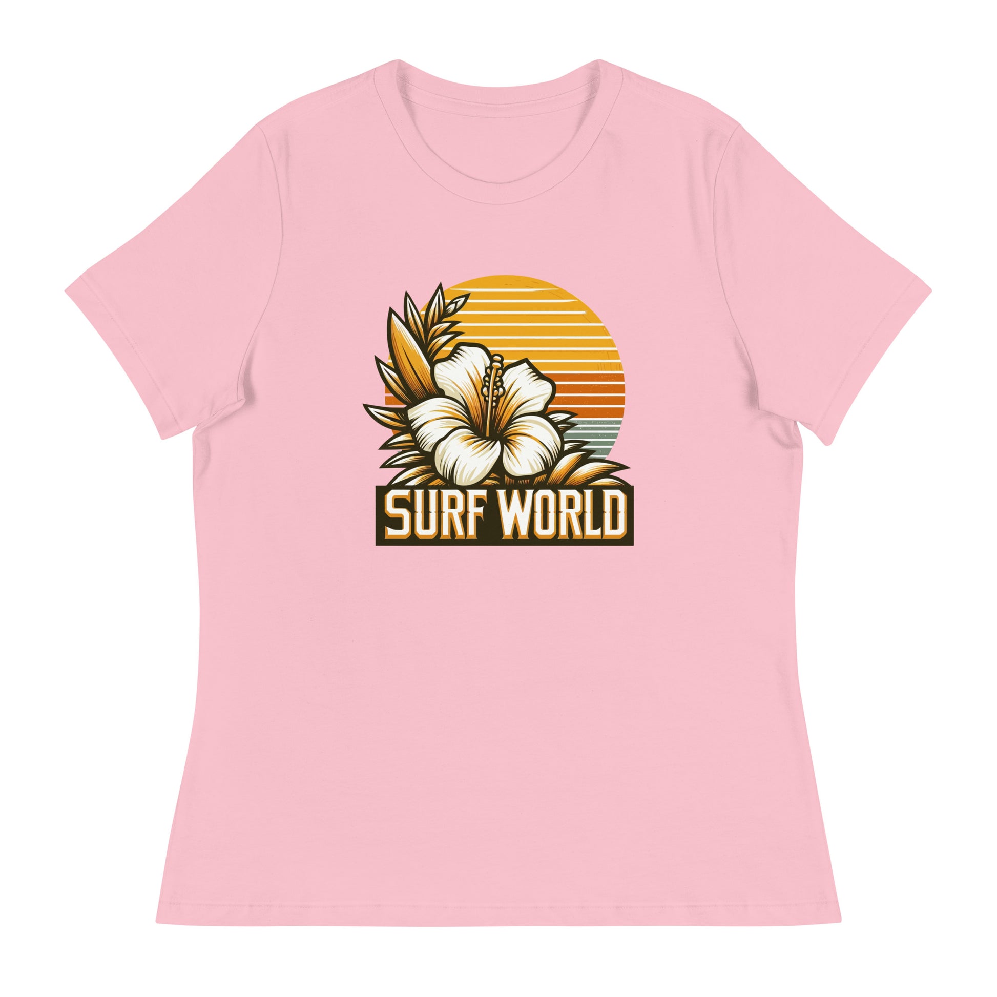 Surf World White Flower Women's Relaxed T-Shirt Womens T Shirt